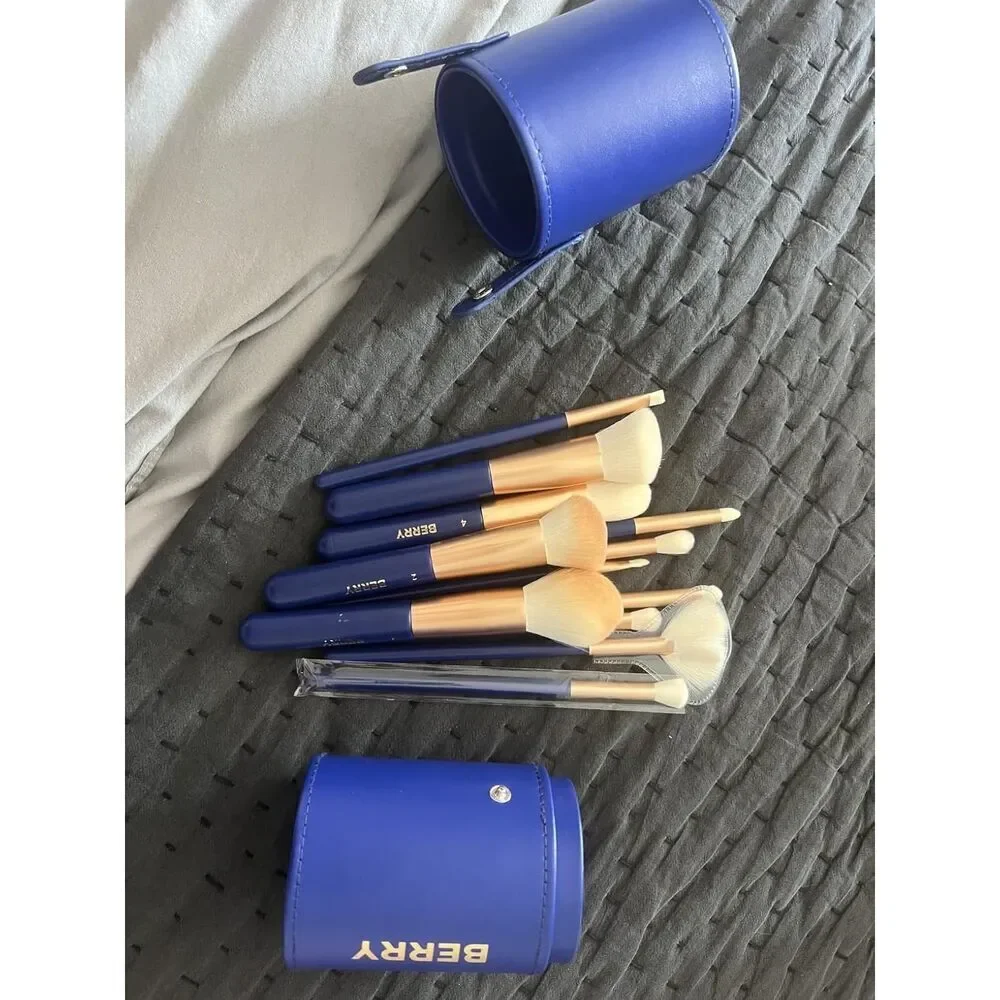 Berry Blue 12-Piece Professional Premium Ultra-Soft Synthetic Makeup Brushes Set